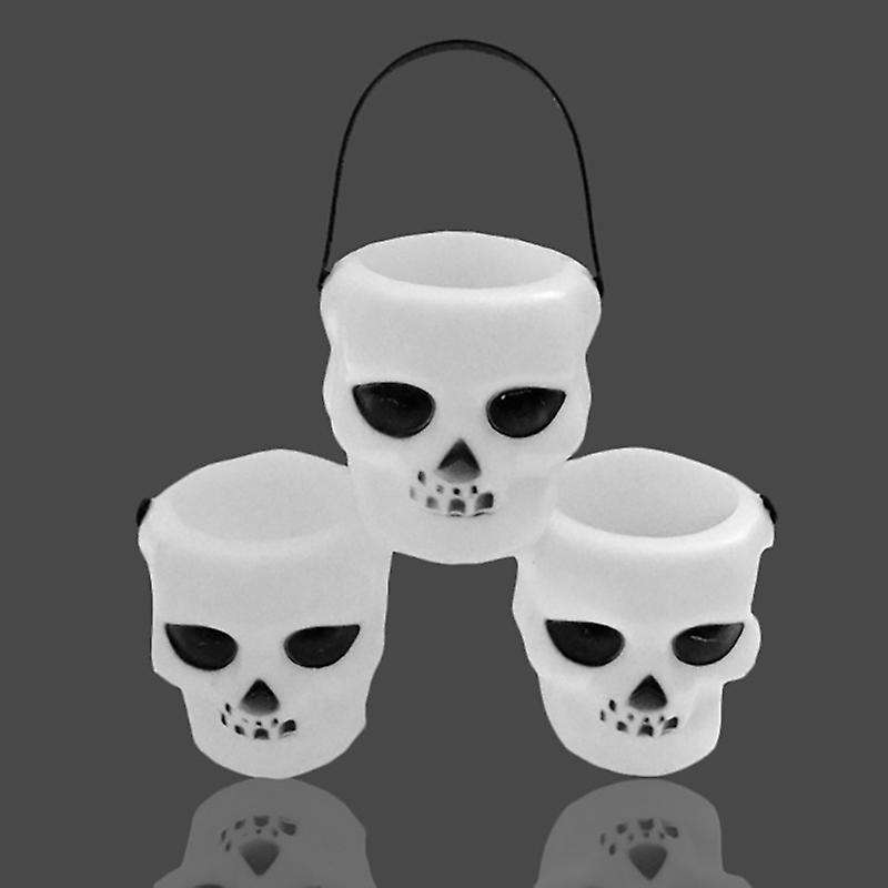 10pcs Mini White Skeleton Halloween Candy Bucket Party Decoration