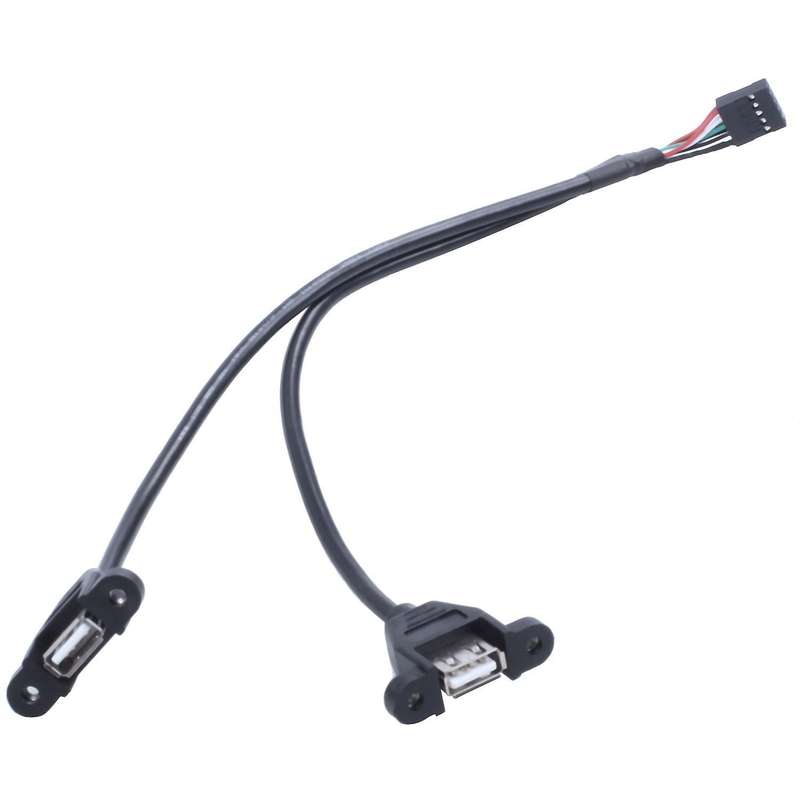 Usb 2.0 A Male to 2 Dual Usb Female Jack Y Splitter Hub Adapter Cable