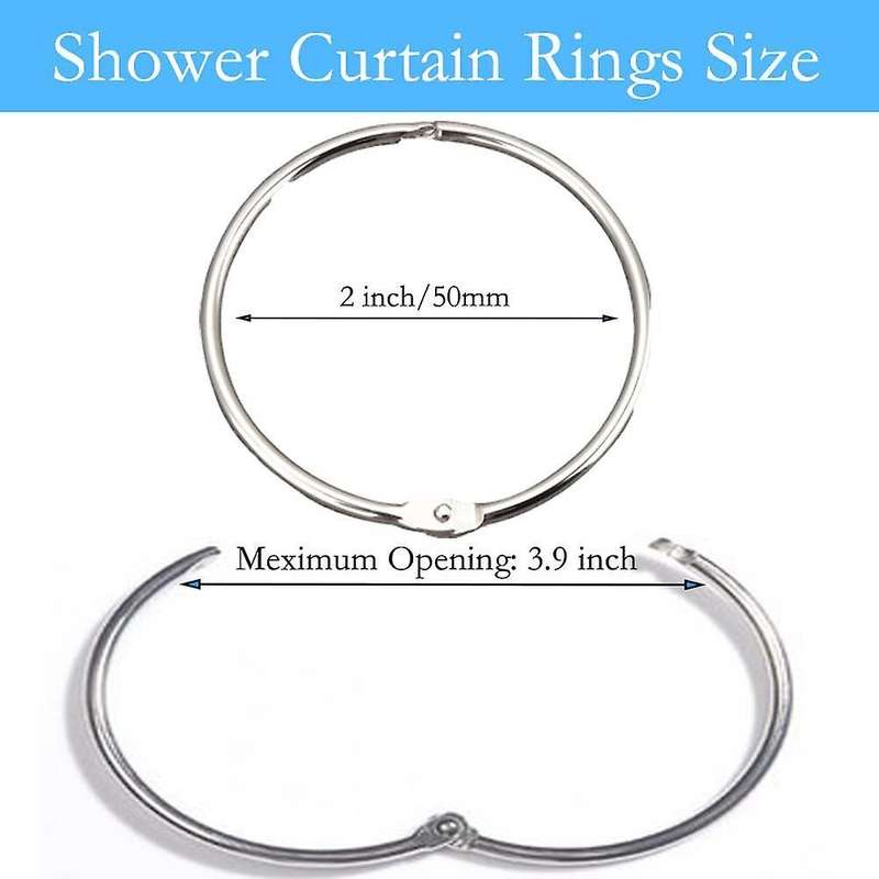12 Pack Shower Curtain Rings Curtain Hooks Round Drapery Curtain