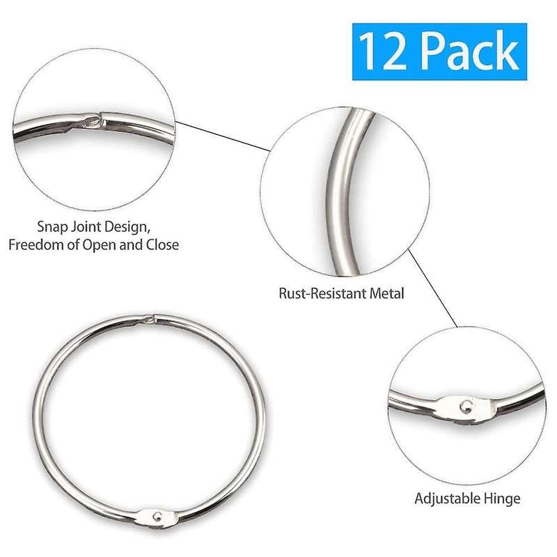 12 Pack Shower Curtain Rings Curtain Hooks Round Drapery Curtain