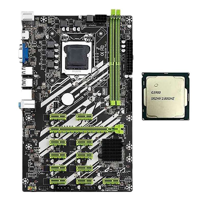 B250 Btc Mining Motherboard with G3900 Cpu+sata Cable