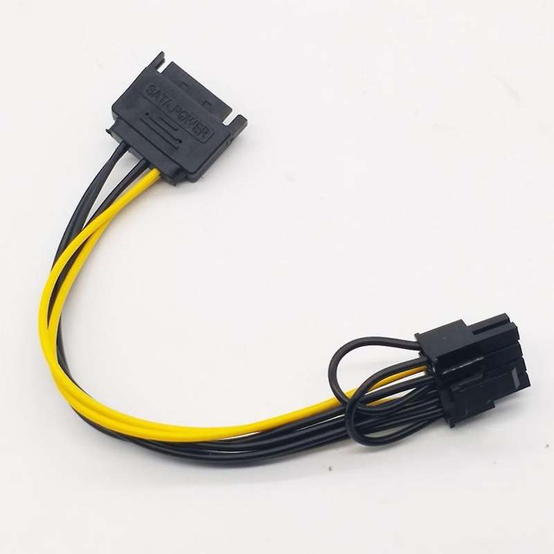 5pcs 15pin Sata Male to 8pin Pci-e Power Cable 20cm for Graphic Card