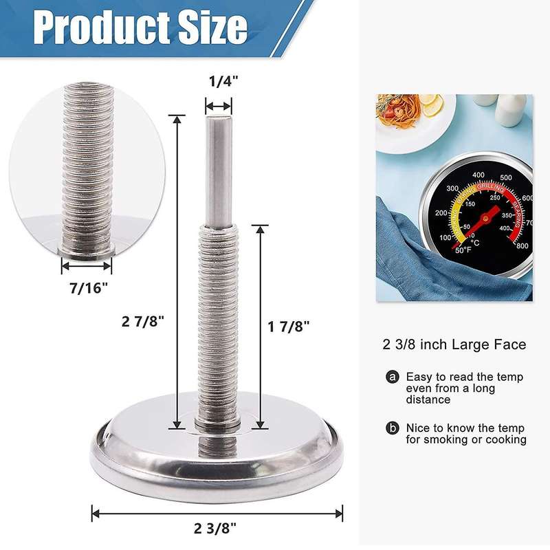 Grill Thermometer Smoker Temperature Gauge Heat Indicator for Cooking