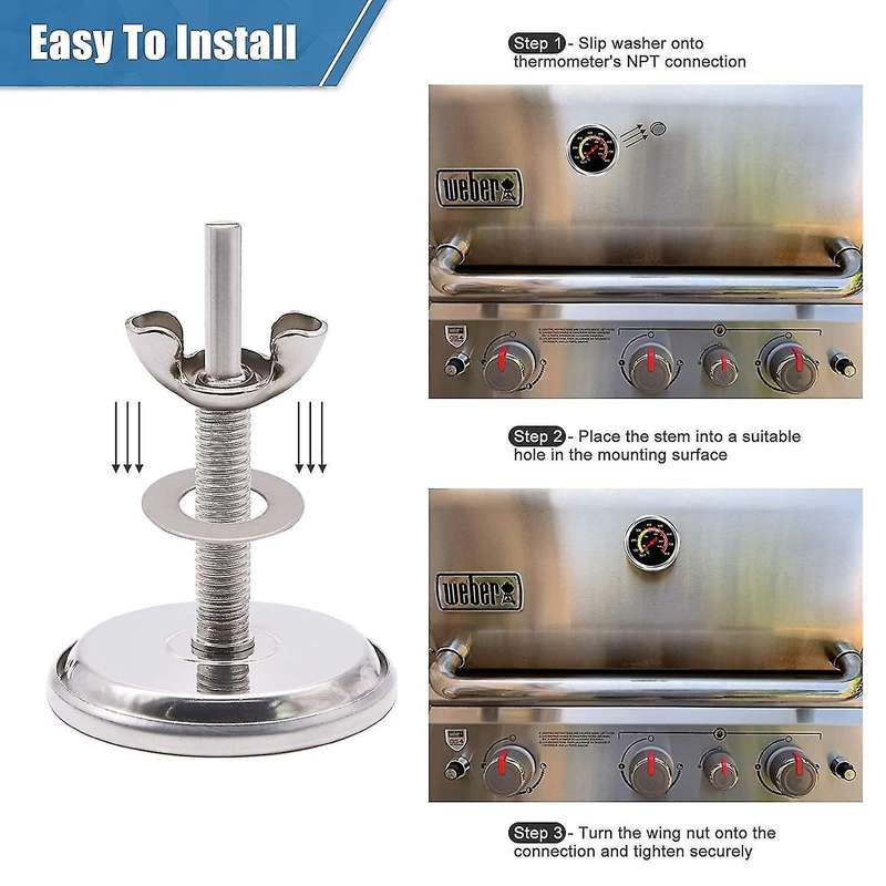Grill Thermometer Smoker Temperature Gauge Heat Indicator for Cooking
