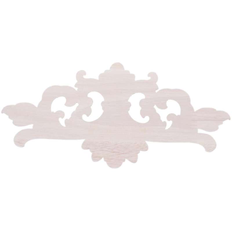 22*10 Cm Wood Carved Corner Onlay Applique Decor Unpainted