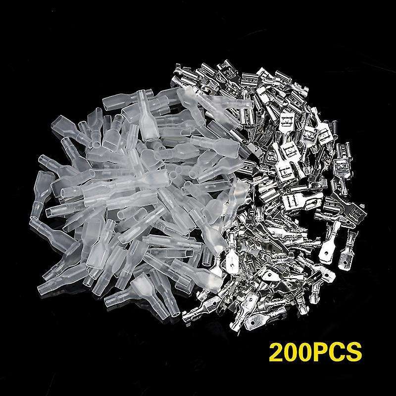 200pcs 4.8mm Wire Terminals Crimp Female/male Spade Terminals
