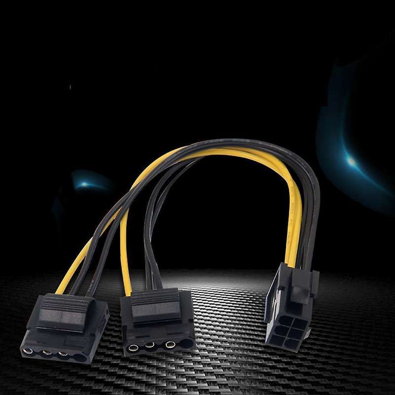 2pcs Extension Card Power Supply Graphics Card 6pin Female to Large