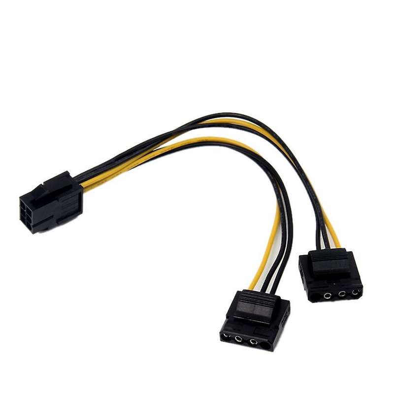 2pcs Extension Card Power Supply Graphics Card 6pin Female to Large