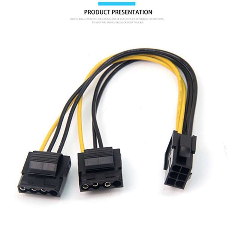 2pcs Extension Card Power Supply Graphics Card 6pin Female to Large