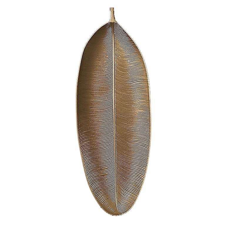 Gold Leaves Shape Serving Tray Jewelry Pallet Fruit Snack Dish(small)