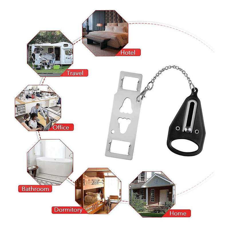 Portable Door Locks for Travel Door Lock Security Devices Black