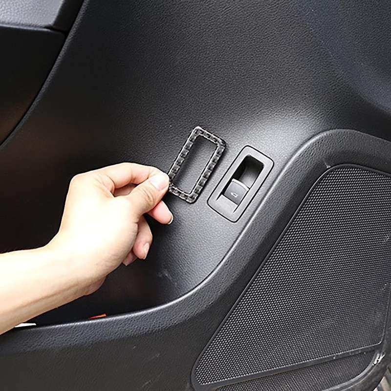Car Soft Carbon Fiber Trunk Switch Frame Cover for Touareg 2011-2018