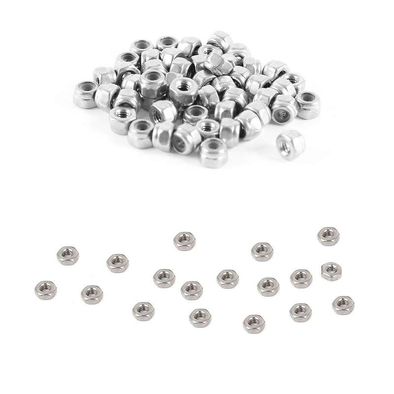 50 Pcs 304hc Stainless Steel Hardware Hex Locknut M2 A2-70