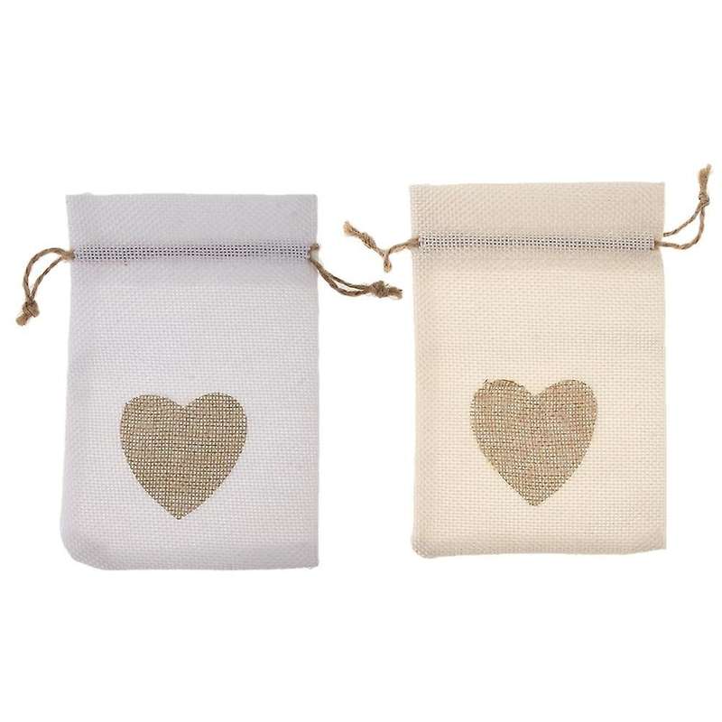 12pcs Chinese Style Linen Bag Candy Bag Sachet Bundle Bag White