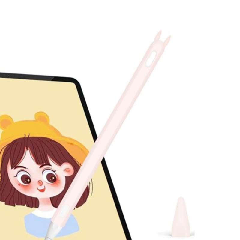 Cute Cat Ear Silicone Nib Cover for Apple Pencil 2(pink)