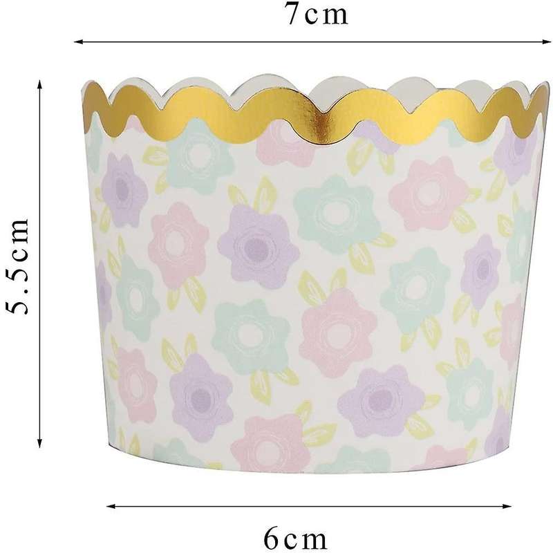 50 Pcs Colorful Greaseproof Paper Baking Cups 5 Oz Cupcake Paper A