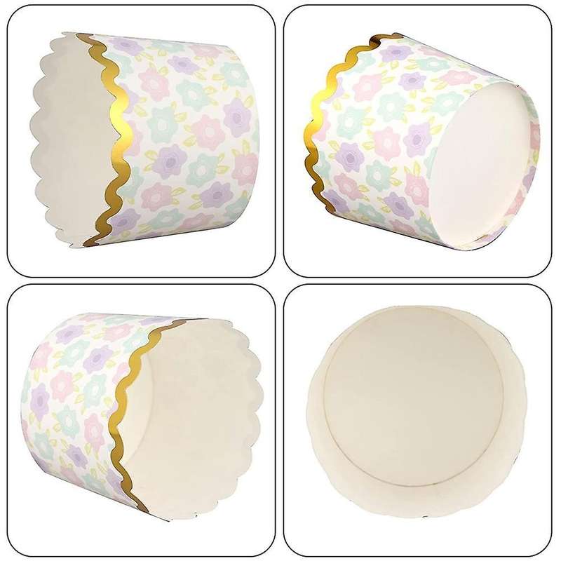 50 Pcs Colorful Greaseproof Paper Baking Cups 5 Oz Cupcake Paper A