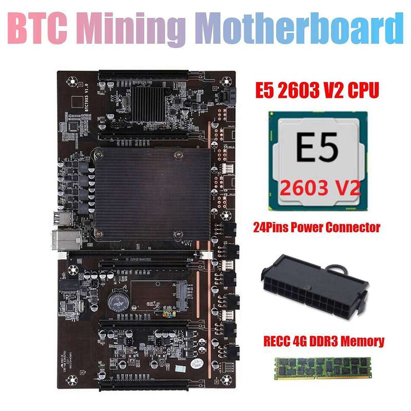 H61 X79 Btc Miner Motherboard with E5 2603 V2 Cpu+recc 4g Ddr3 Ram