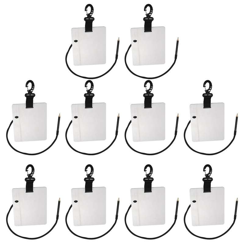 10x Dive Writing Slate with Swivel Clip and Pencil for Water Diving