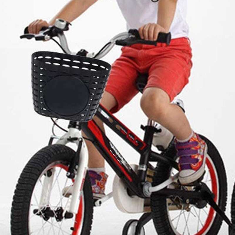 Children Plastic Front Handlebar Bike Basket for Storage, Black