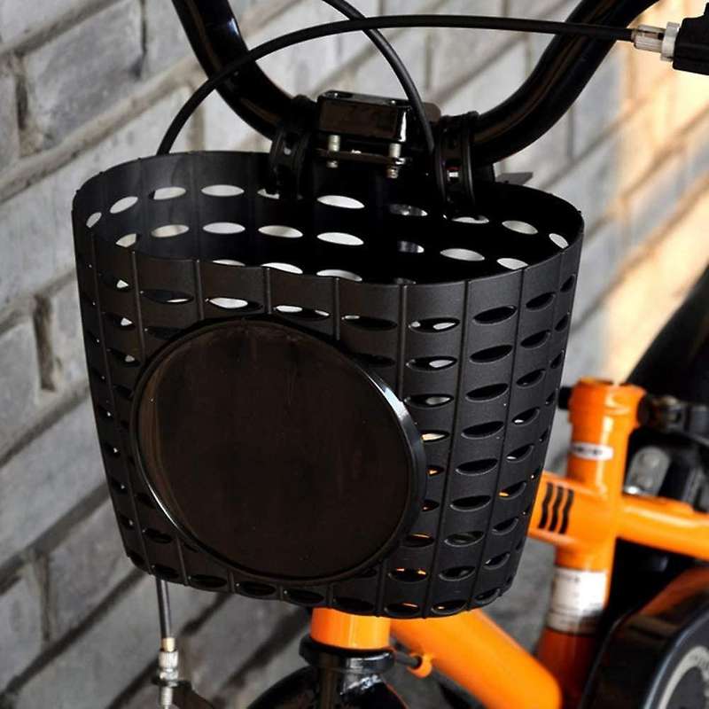 Children Plastic Front Handlebar Bike Basket for Storage, Black