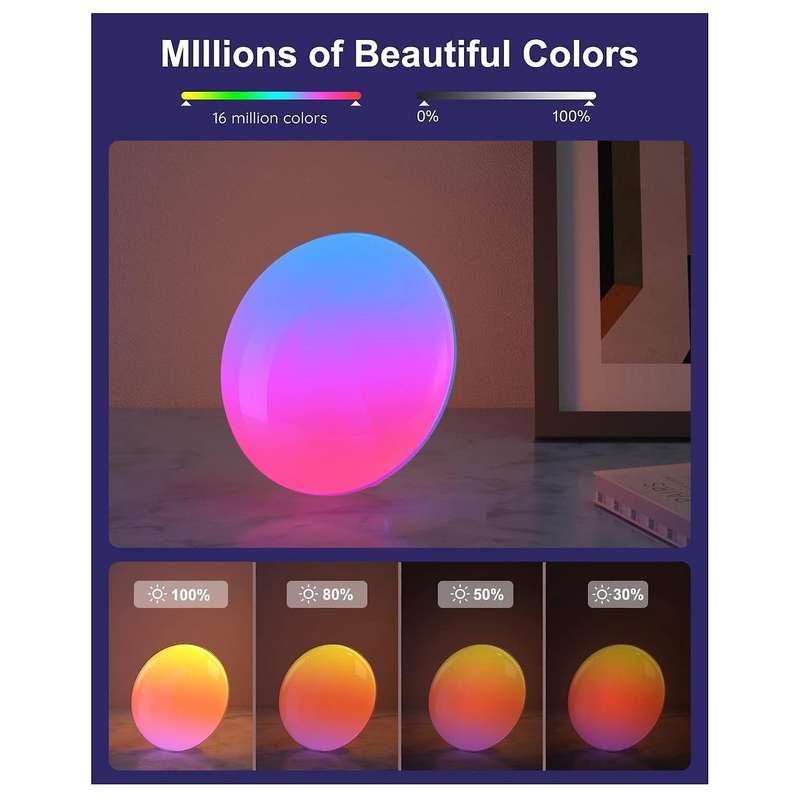Sunrise Alarm Clock for Bedrooms, Colorful Lights Clock for Bedroom