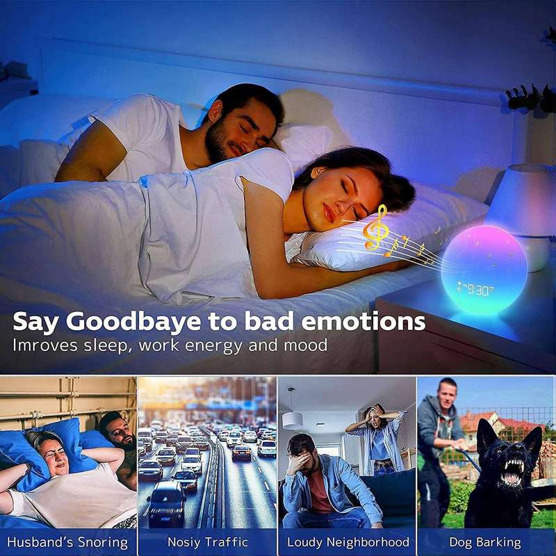 Sunrise Alarm Clock for Bedrooms, Colorful Lights Clock for Bedroom