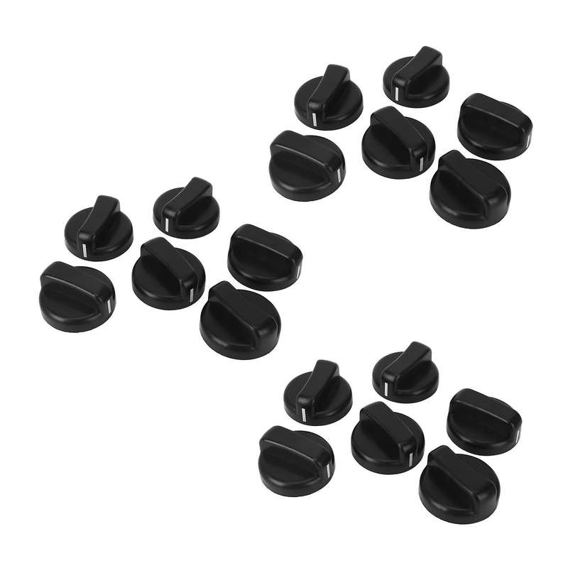 6 Pcs Kitchen Black Plastic Gas Stove Cooker Control Knobs