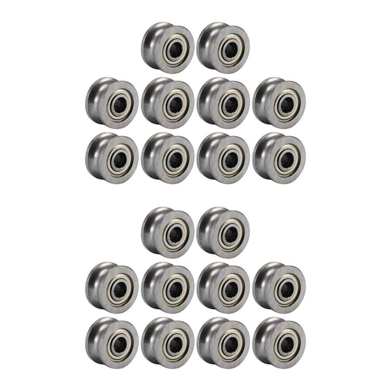 10pcs U Groove Bearing U624zz Carbon Steel Ball Bearing Pulley