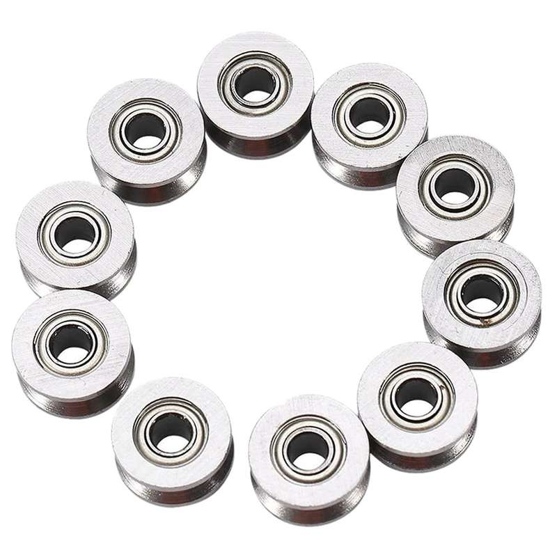 10pcs U Groove Bearing U624zz Carbon Steel Ball Bearing Pulley