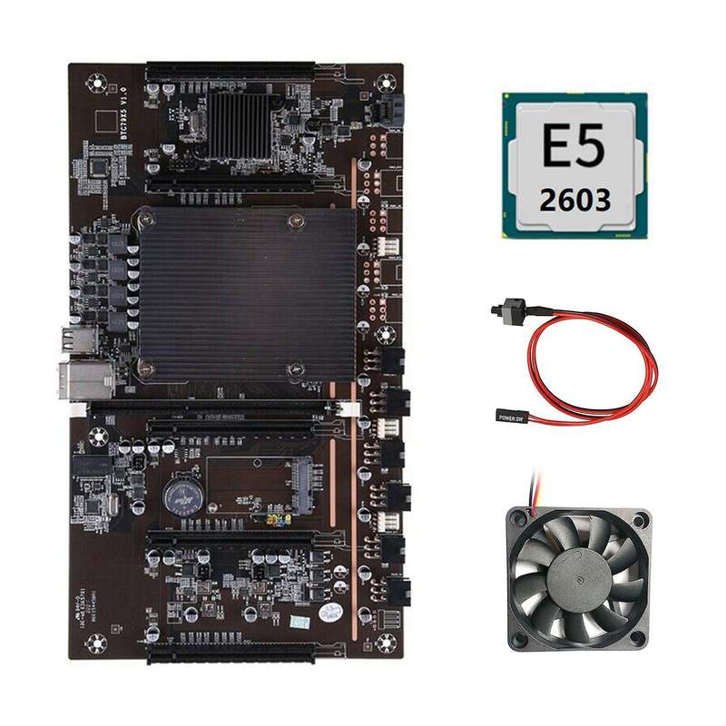 Btcx79 H61 Mining Motherboard with E5 2603 Cpu+fan+switch Cable Ddr3