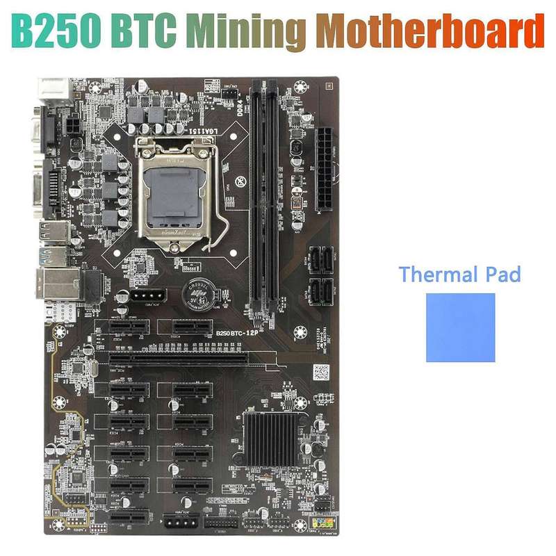 B250 Btc Mining Motherboard with Thermal Pad for Btc Miner