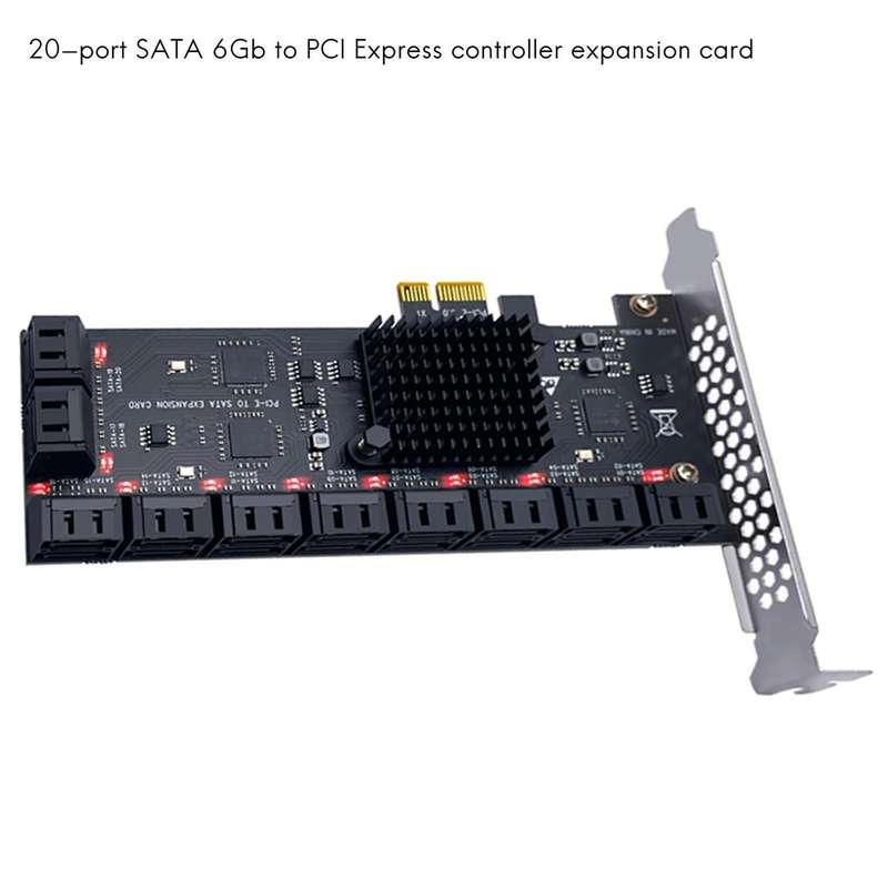 20-port Sata 6gb to Pci Express Controller Expansion Card Pcie
