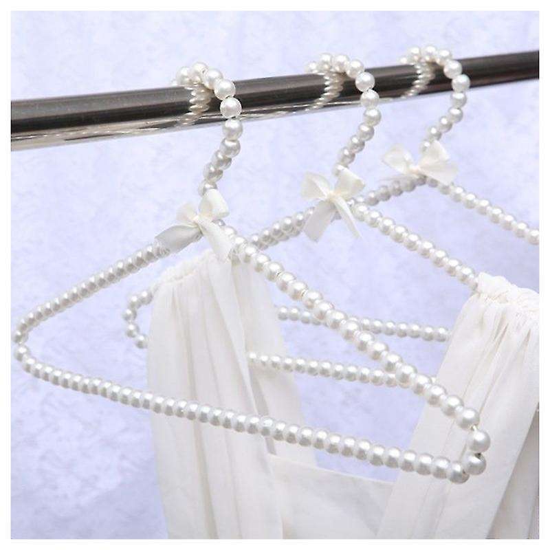 Faux Pearl Bow Clothes Hangers Hook for Children Kids Bowknot White