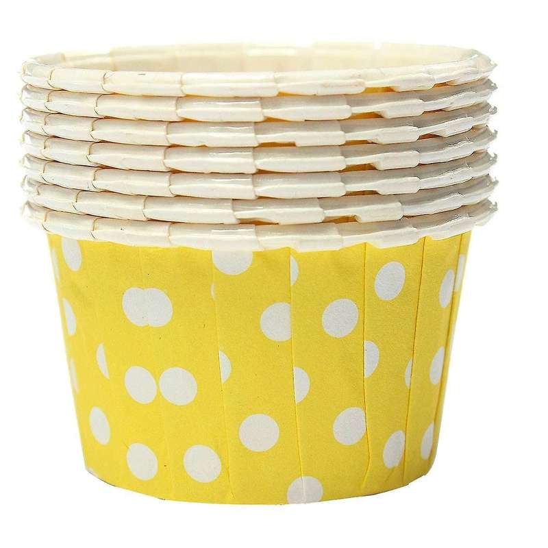 100x Cupcake Wrapper Paper Cake Case Baking Cups Liner Muffin Yellow