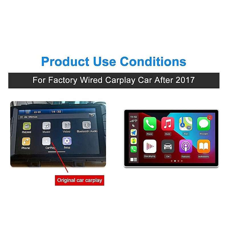 For Factory Wired Carplay Cars, Upgrade Wired to Wireless (white)