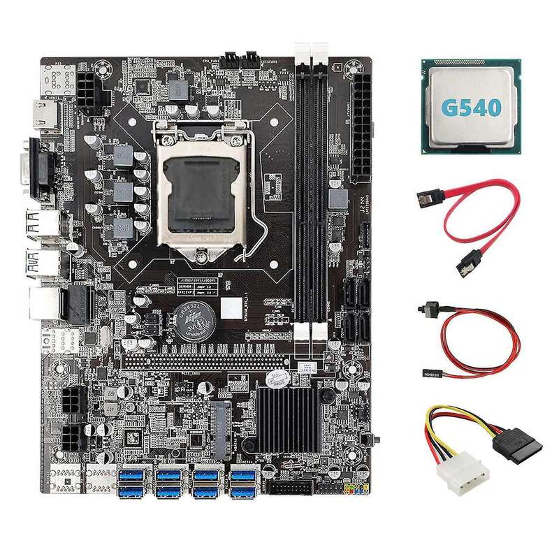 B75 Eth Mining Motherboard 8xpcie to Usb+g540 Cpu B75 Motherboard
