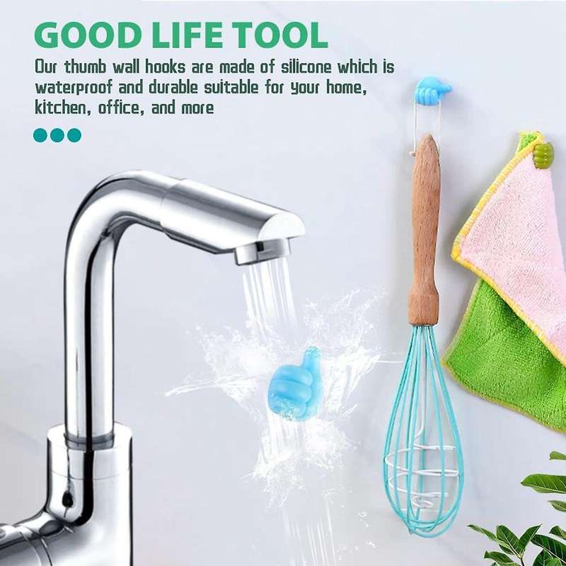 14 Pcs Thumb Wall Hook Creative Self Adhesive for Storing Data Cables