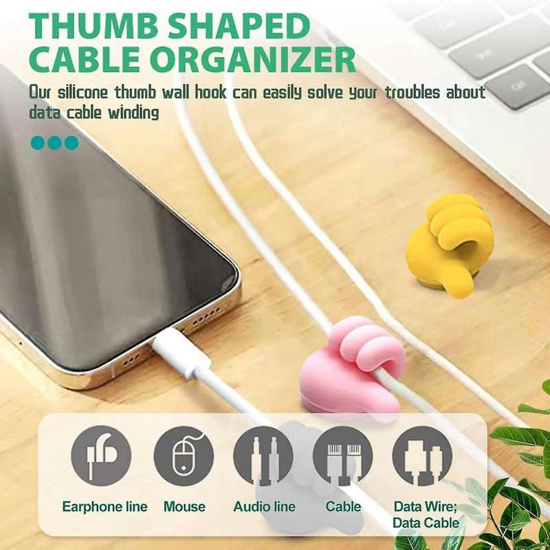 14 Pcs Thumb Wall Hook Creative Self Adhesive for Storing Data Cables