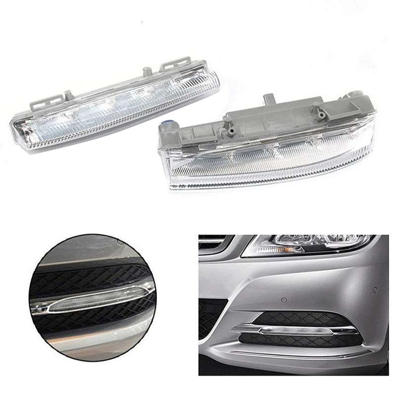 2pcs Front Drl Fog Light for Mercedes-benz W204 W212 C250 C350 E350