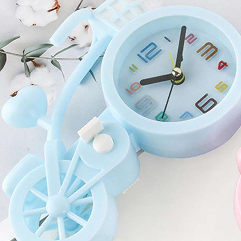 Cartoon Bike Shape Alarm Clock for Boys Girls Bedroom Table Clocks