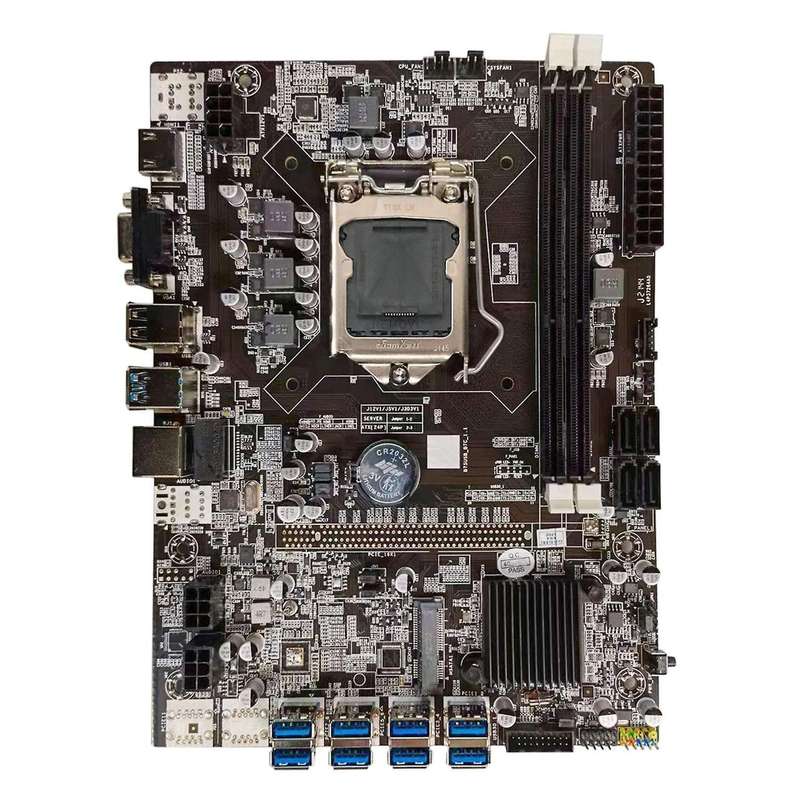 B75 Btc Mining Motherboard Lga1155 8xpcie Usb Adapter Support 2xddr3