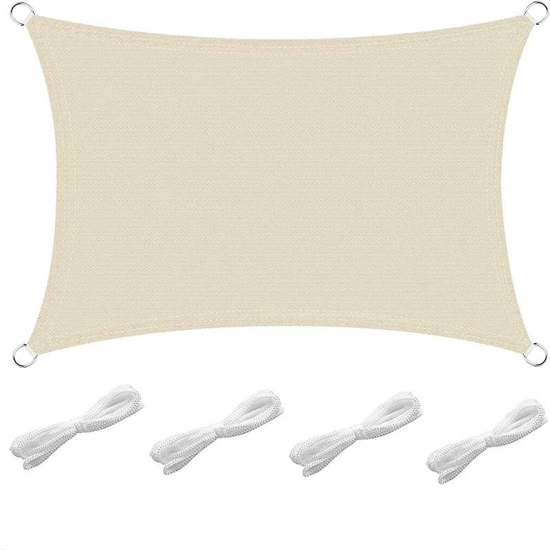 Sun Shade Sail Garden Balcony with Mounting Ropes,creamy White