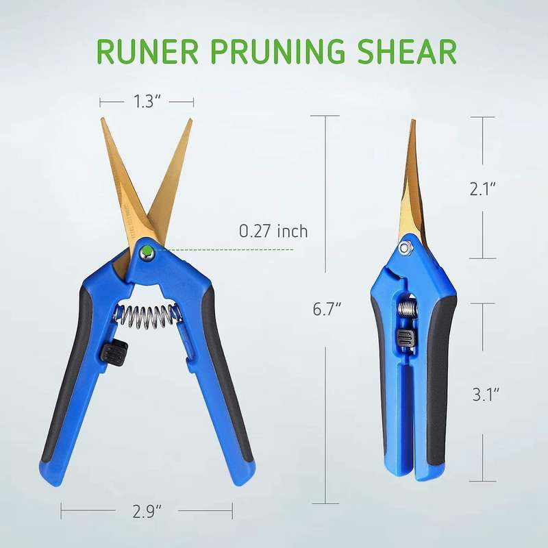Garden Hand Trimmer, with Stainless Steel Blade, 1 Pack, Blue