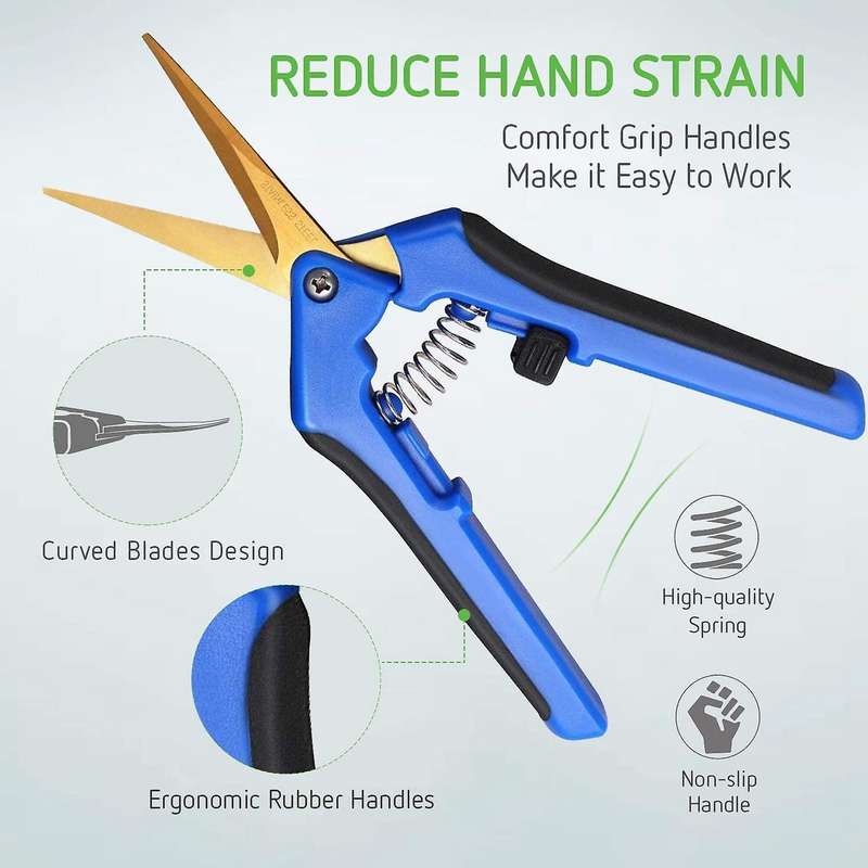 Garden Hand Trimmer, with Stainless Steel Blade, 1 Pack, Blue