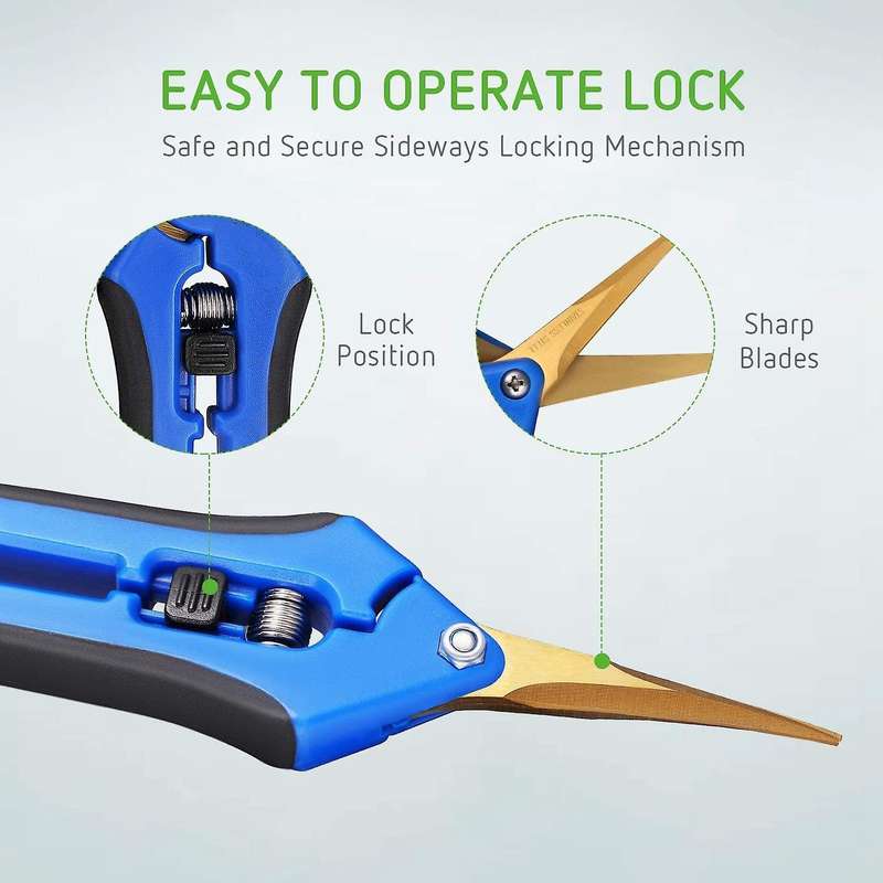 Garden Hand Trimmer, with Stainless Steel Blade, 1 Pack, Blue
