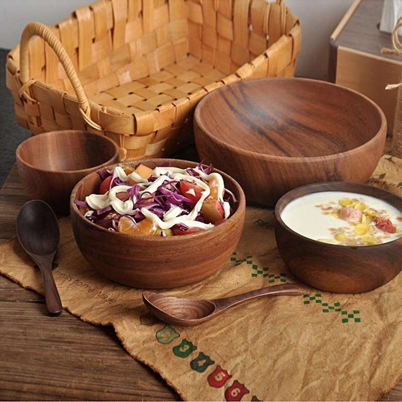 Acacia Wood for Fruits, Noodle, Salad Wooden Spoon 6.1x1.5inch