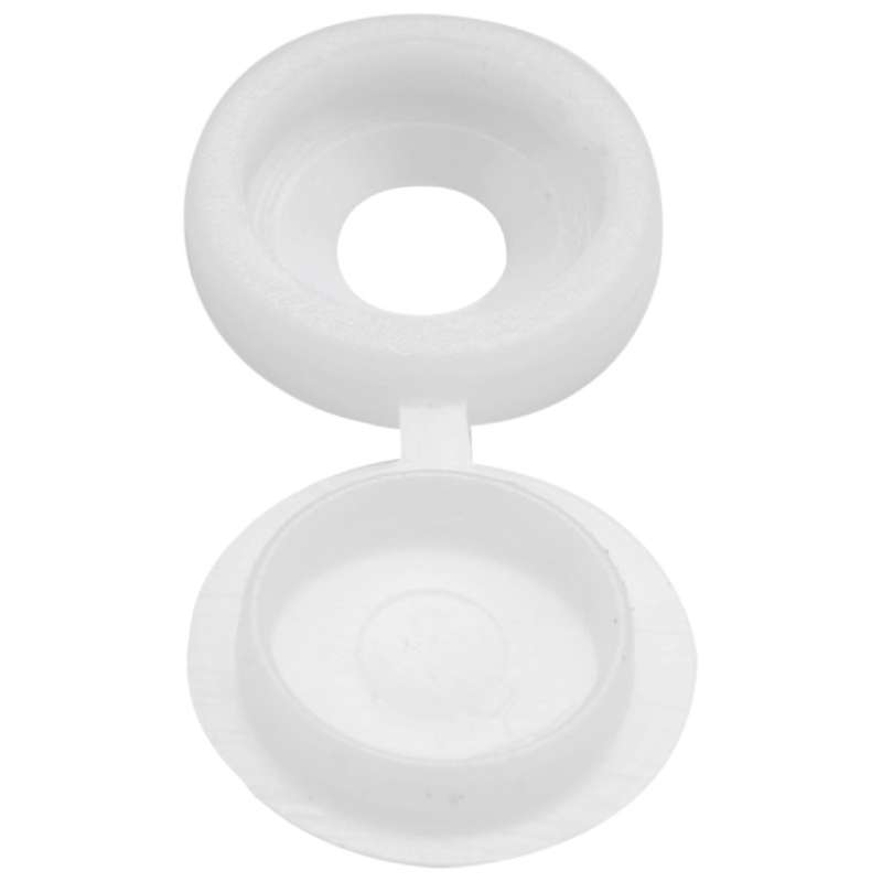 200 Pcs Screw Plastic Hinged Screw Head Caps Snap-on Decor (white)