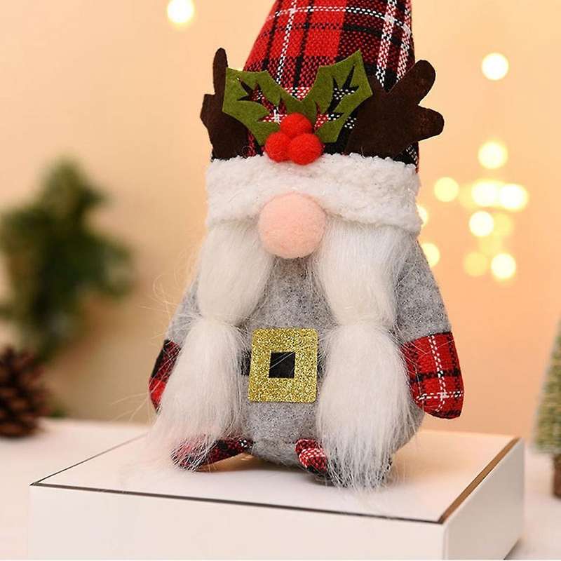 Christmas Gnome Doll with Antlers, for Christmas Party Supplies, B