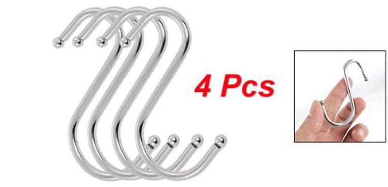 4 Pcs Scarf Apparel Punch Cup Bowl S Shaped Metal Hooks Hangers